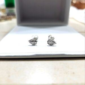 Silver leaf earrings - Jewelry bundle 1 for $5, 2 for $8, 3 for $10